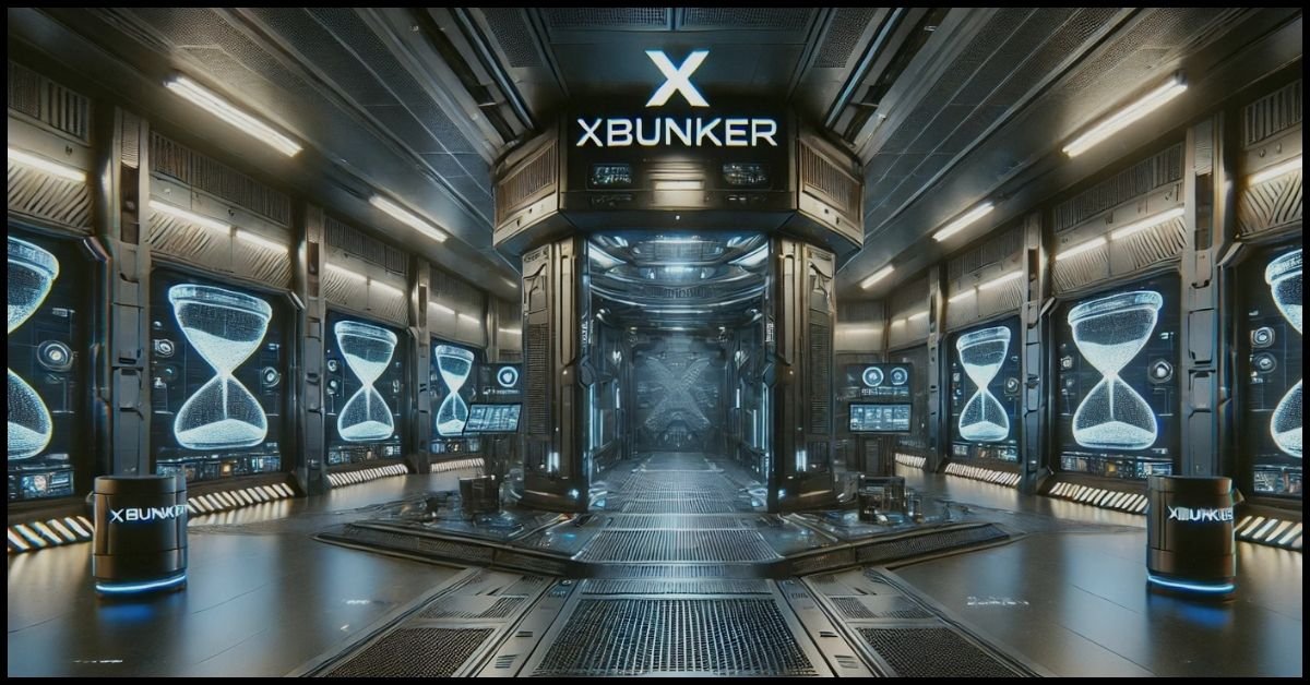 A compact logo for XBunker featuring a sleek, modern design with secure and tech-focused elements.